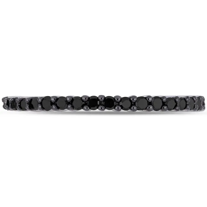 Goldia Rings 020 CT TW Black Enhanced Natural Diamond Anniversary Band in Solid 10K White Gold Goldia Rings 020 CT TW Black Enhanced Natural Diamond Anniversary Band in Solid 10K White Gold