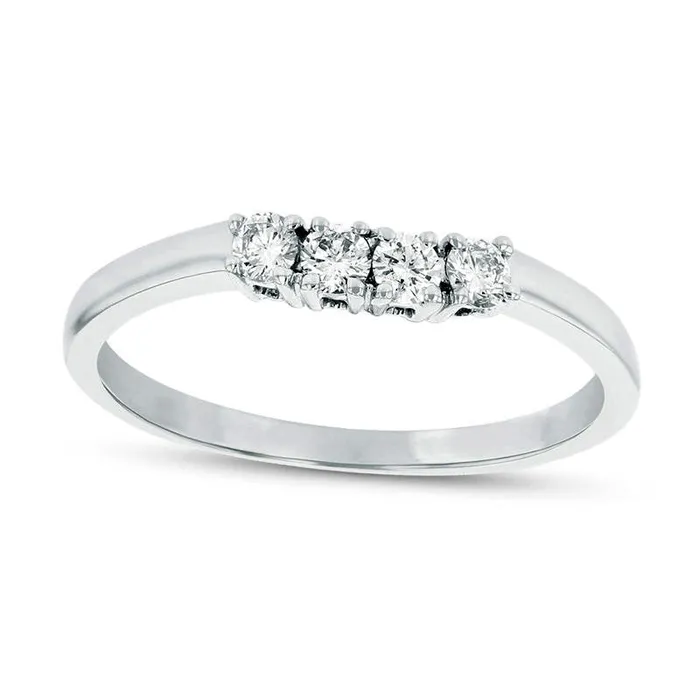 Goldia Rings 020 CT TW Natural Diamond Contour Wedding Band in Solid 14K White Gold HSI2 Goldia Rings 020 CT TW Natural Diamond Contour Wedding Band in Solid 14K White Gold HSI2