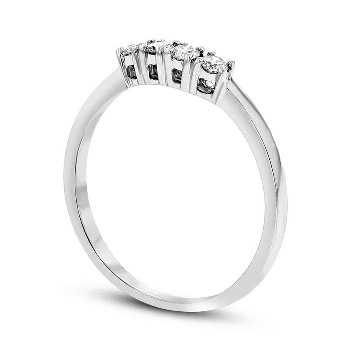 Goldia Rings 020 CT TW Natural Diamond Contour Wedding Band in Solid 14K White Gold HSI2 Goldia Rings 020 CT TW Natural Diamond Contour Wedding Band in Solid 14K White Gold HSI2