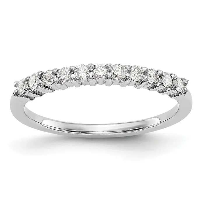 Goldia Rings 022ct CZ Solid Real 14K White 11Stone Wedding Band Ring