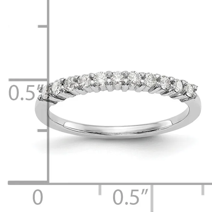 Goldia Rings 022ct CZ Solid Real 14K White 11Stone Wedding Band Ring