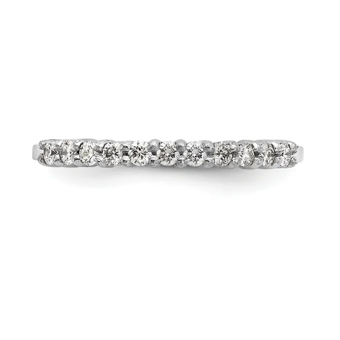 Goldia Rings 022ct CZ Solid Real 14K White 11Stone Wedding Band Ring