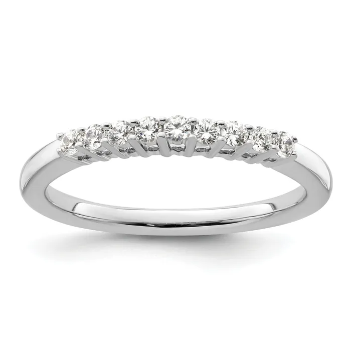 Goldia Rings 023ct CZ Solid Real 14K White Gold 9Stone Wedding Band Ring Goldia Rings 023ct CZ Solid Real 14K White Gold 9Stone Wedding Band Ring