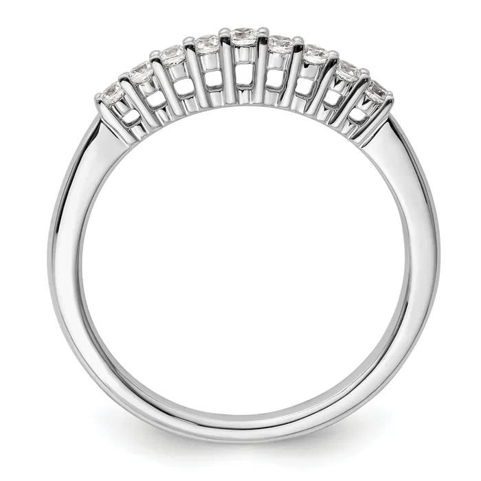 Goldia Rings 023ct CZ Solid Real 14K White Gold 9Stone Wedding Band Ring