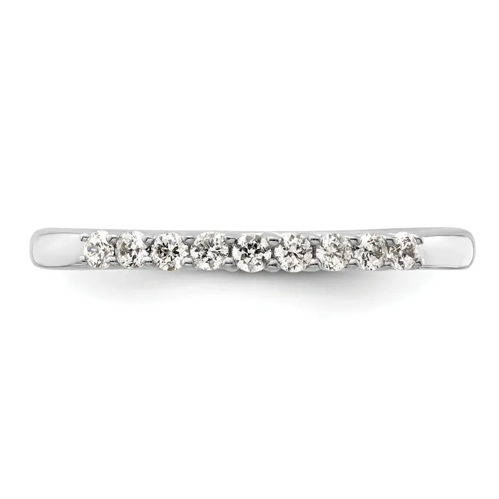 Goldia Rings 023ct CZ Solid Real 14K White Gold 9Stone Wedding Band Ring