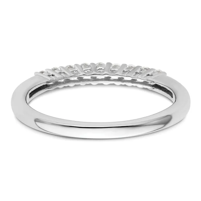 Goldia Rings 023ct CZ Solid Real 14K White Gold 9Stone Wedding Band Ring