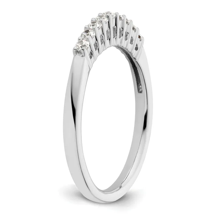 Goldia Rings 023ct CZ Solid Real 14K White Gold 9Stone Wedding Band Ring