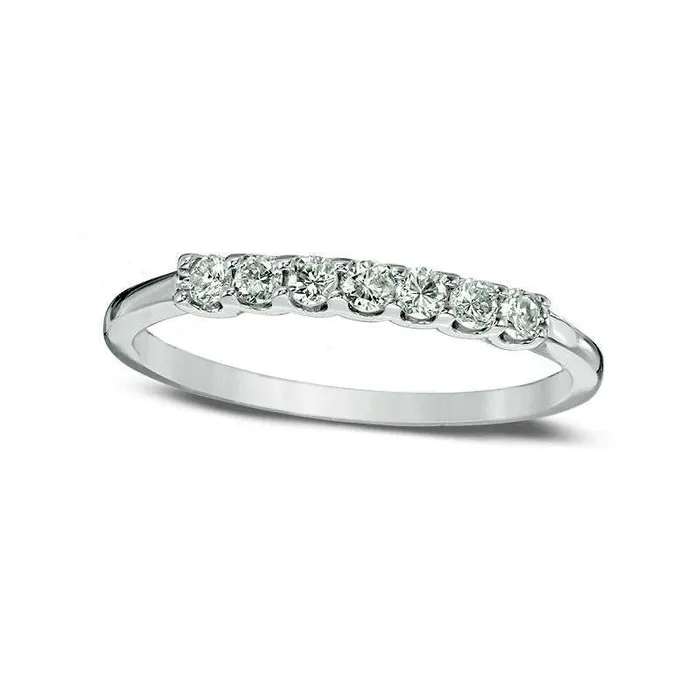 Goldia Rings 025 CT TW Certified Natural Diamond Seven Stone Wedding Band in Solid 14K White Gold II1 Goldia Rings 025 CT TW Certified Natural Diamond Seven Stone Wedding Band in Solid 14K White Gold II1