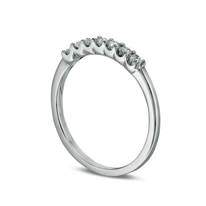 Goldia Rings 025 CT TW Certified Natural Diamond Seven Stone Wedding Band in Solid 14K White Gold II1 Goldia Rings 025 CT TW Certified Natural Diamond Seven Stone Wedding Band in Solid 14K White Gold II1