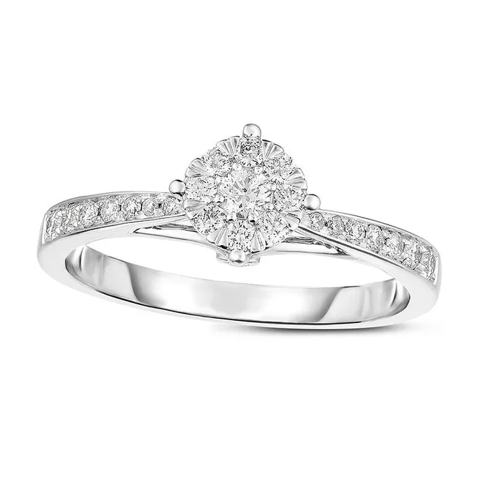 Goldia Rings 025 CT TW Natural Diamond Frame Promise Ring in Solid 10K White Gold Goldia Rings 025 CT TW Natural Diamond Frame Promise Ring in Solid 10K White Gold
