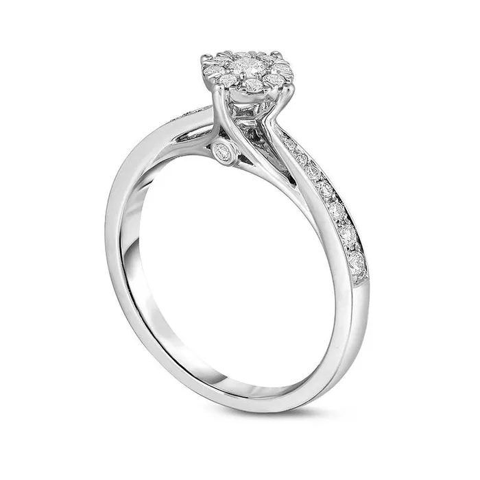 Goldia Rings 025 CT TW Natural Diamond Frame Promise Ring in Solid 10K White Gold Goldia Rings 025 CT TW Natural Diamond Frame Promise Ring in Solid 10K White Gold