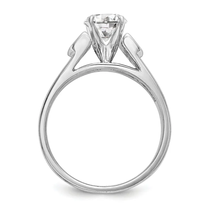 Goldia Rings 025ct CZ Solid Real 14K White Gold Peg Set Engagement Ring