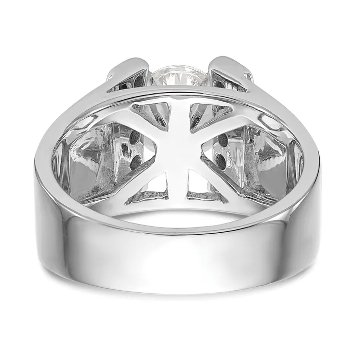 Goldia Rings 025ct CZ Solid Real 14K White Gold Peg Set Engagement Ring