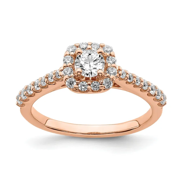 Goldia Rings 030ct CZ Solid Real 14k Rose Gold Engagement Ring