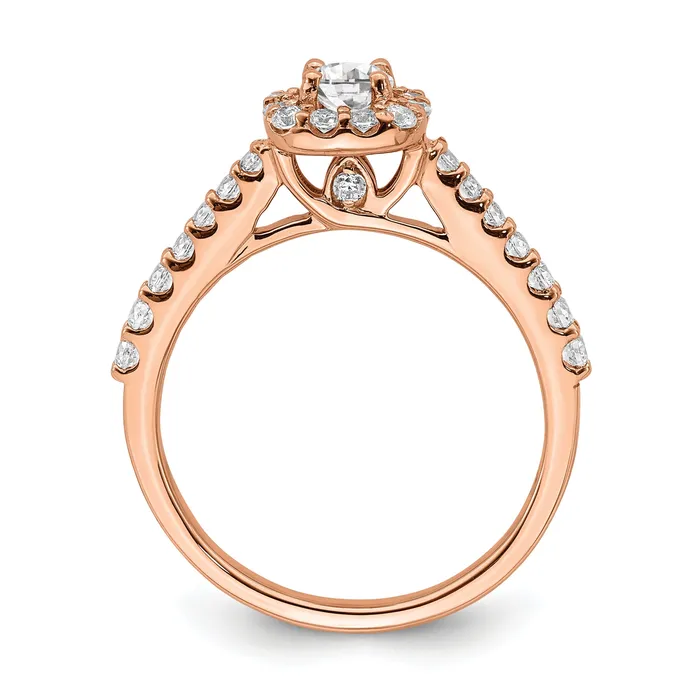 Goldia Rings 030ct CZ Solid Real 14k Rose Gold Engagement Ring