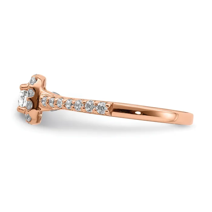 Goldia Rings 030ct CZ Solid Real 14k Rose Gold Engagement Ring