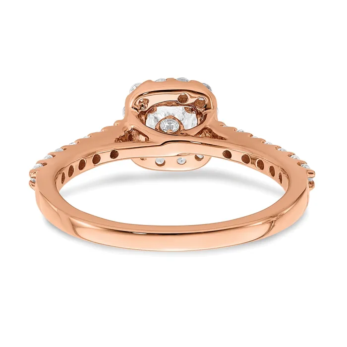 Goldia Rings 030ct CZ Solid Real 14k Rose Gold Engagement Ring