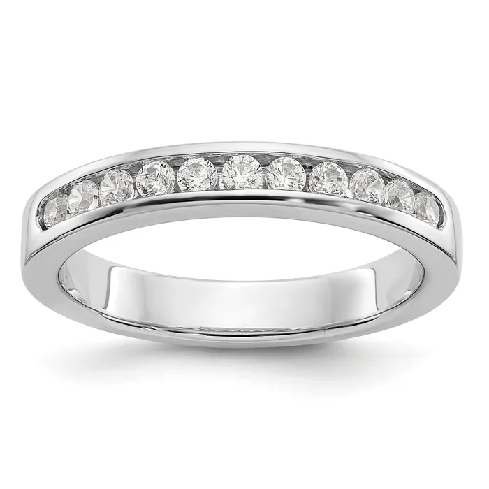 Goldia Rings 031ct CZ Solid Real 14K White Gold 1119mm Stone Channel Wedding Band Ring Goldia Rings 031ct CZ Solid Real 14K White Gold 1119mm Stone Channel Wedding Band Ring