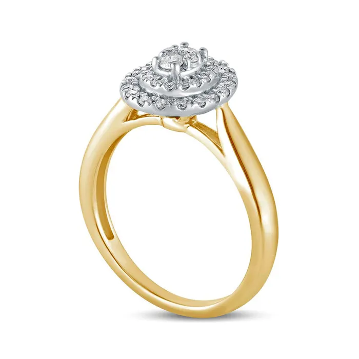 Goldia Rings 033 CT TW Composite Oval Natural Diamond Double Frame Engagement Ring in Solid 14K Gold Goldia Rings 033 CT TW Composite Oval Natural Diamond Double Frame Engagement Ring in Solid 14K Gold