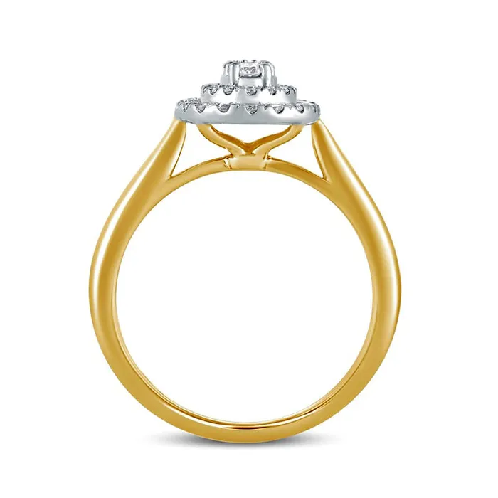 Goldia Rings 033 CT TW Composite Oval Natural Diamond Double Frame Engagement Ring in Solid 14K Gold Goldia Rings 033 CT TW Composite Oval Natural Diamond Double Frame Engagement Ring in Solid 14K Gold