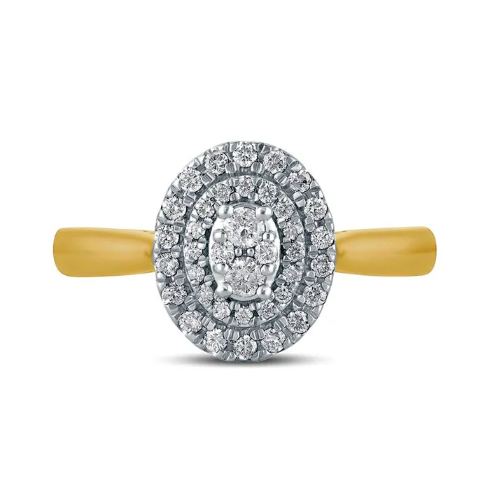 Goldia Rings 033 CT TW Composite Oval Natural Diamond Double Frame Engagement Ring in Solid 14K Gold Goldia Rings 033 CT TW Composite Oval Natural Diamond Double Frame Engagement Ring in Solid 14K Gold