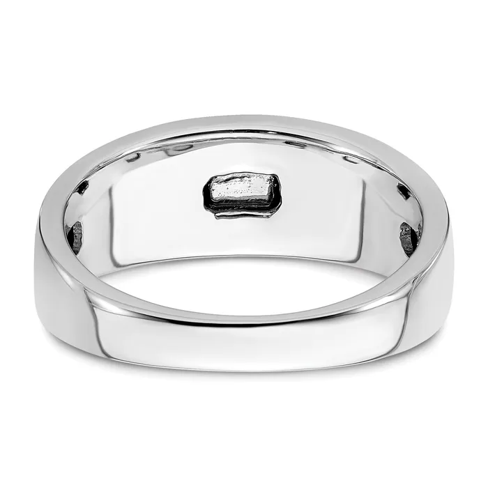 Goldia Rings 033ct CZ Solid Real 14K White Gold Complete Mens Ring