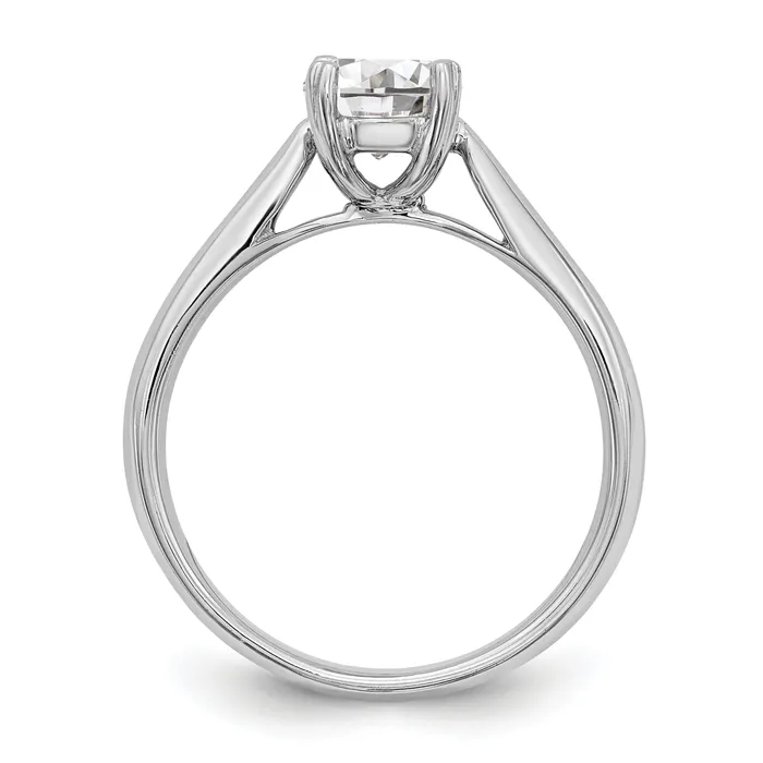 Goldia Rings 033ct CZ Solid Real 14k White Gold Round Solitaire Engagement Ring Engagement Polished