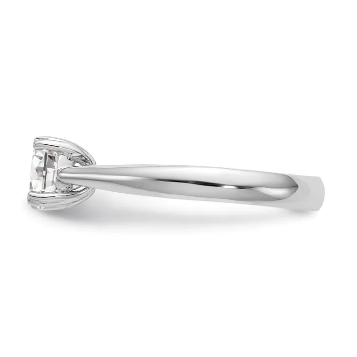 Goldia Rings 033ct CZ Solid Real 14k White Gold Round Solitaire Engagement Ring Engagement Polished