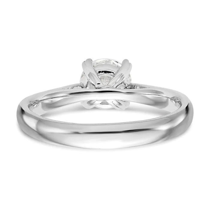 Goldia Rings 033ct CZ Solid Real 14k White Gold Round Solitaire Engagement Ring Engagement Polished