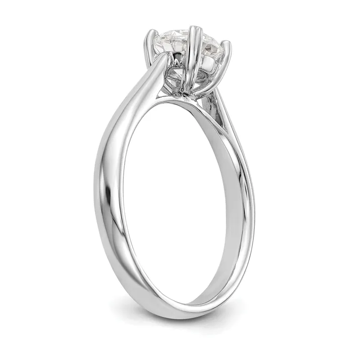Goldia Rings 033ct CZ Solid Real 14k White Gold Round Solitaire Engagement Ring Engagement Polished