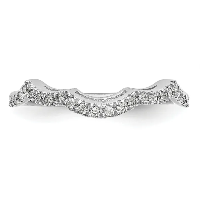 Goldia Rings 036ct CZ Solid Real 14k White Gold Wedding Wedding Band Ring
