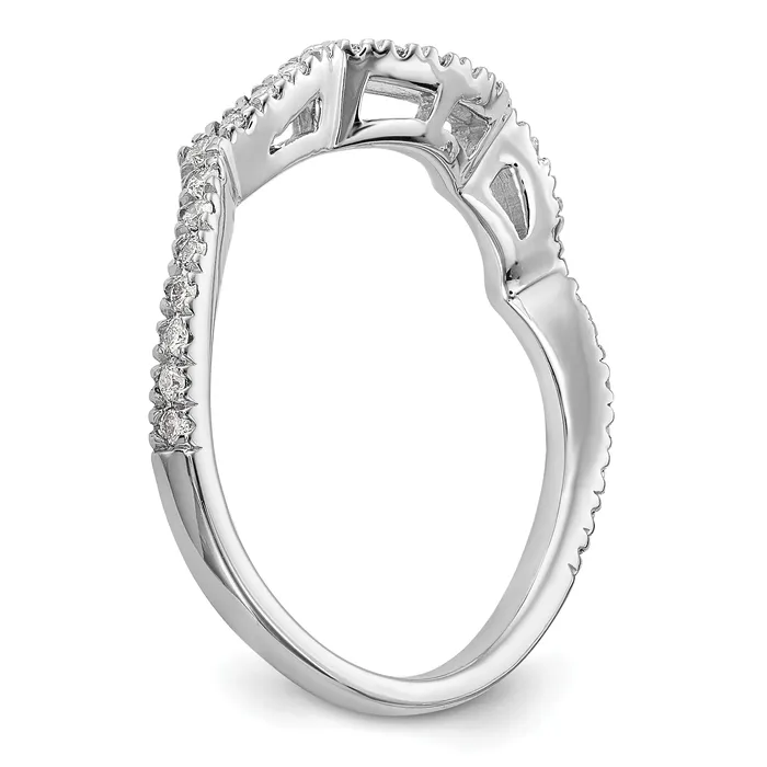 Goldia Rings 036ct CZ Solid Real 14k White Gold Wedding Wedding Band Ring