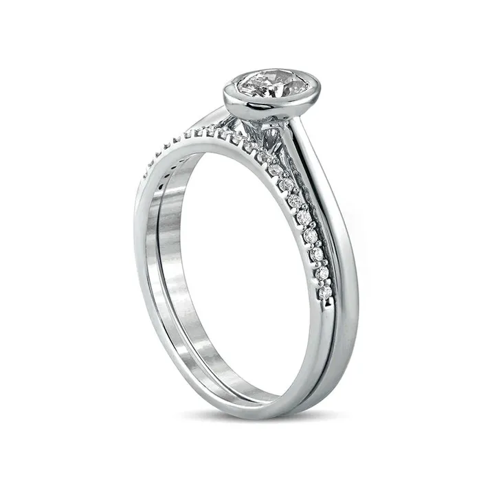 Goldia Rings 038 CT TW Oval Natural Diamond Bridal Engagement Ring Set in Solid 10K White Gold Goldia Rings 038 CT TW Oval Natural Diamond Bridal Engagement Ring Set in Solid 10K White Gold
