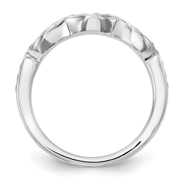 Goldia Rings 040ct CZ Solid Real 14k White Gold Wedding Wedding Band Ring