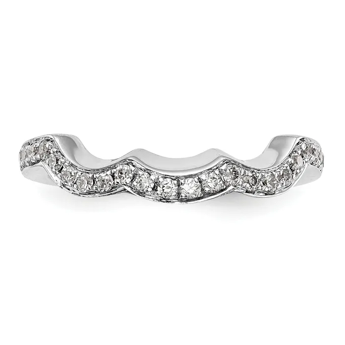 Goldia Rings 040ct CZ Solid Real 14k White Gold Wedding Wedding Band Ring