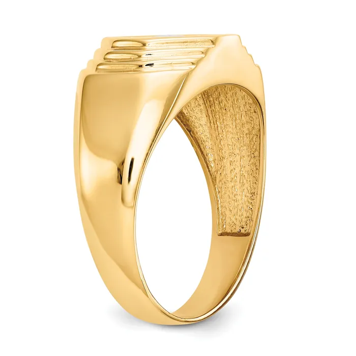 Goldia Rings 050ct CZ Solid Real 14K Mens Wedding Band Ring