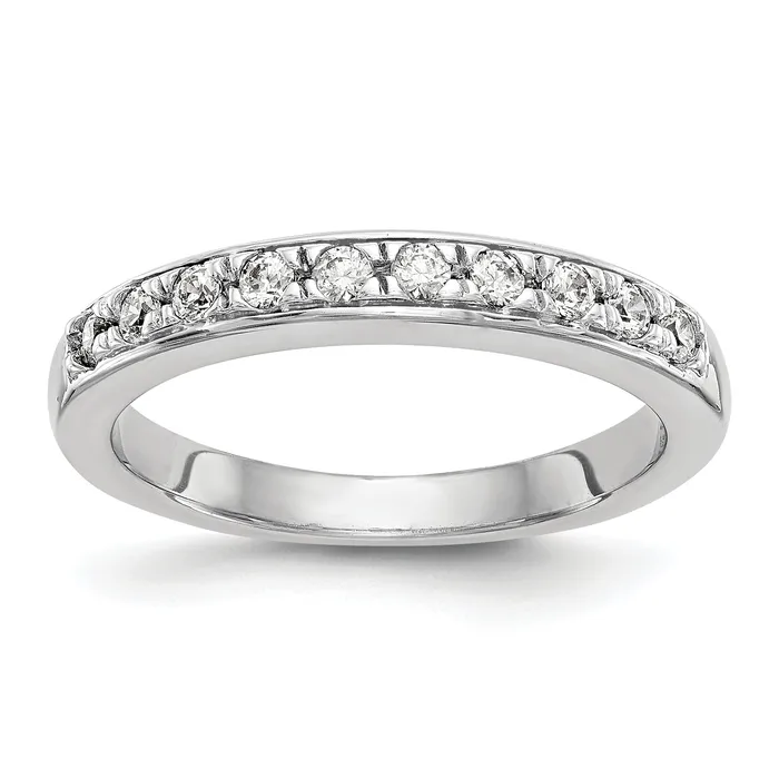 Goldia Rings 050ct CZ Solid Real 14k White Gold Wedding Wedding Band Ring Goldia Rings 050ct CZ Solid Real 14k White Gold Wedding Wedding Band Ring