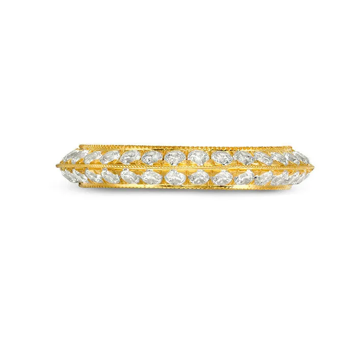 Goldia Rings 10 CT TW Natural Diamond Double Row Antique VintageStyle Wedding Band in Solid 10K Yellow Gold Goldia Rings 10 CT TW Natural Diamond Double Row Antique VintageStyle Wedding Band in Solid 10K Yellow Gold