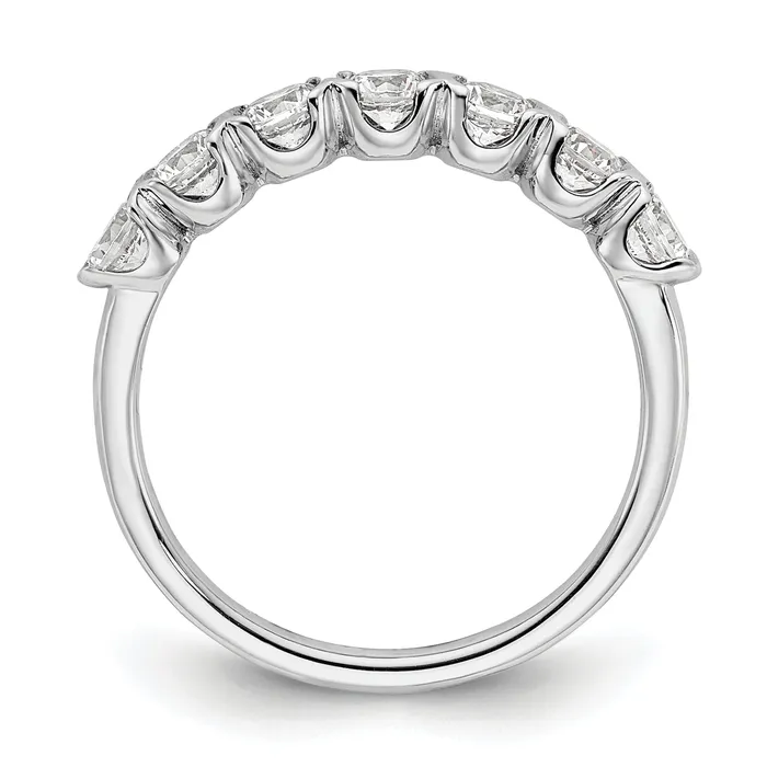 Goldia Rings 101ct CZ Solid Real 14K White Complete 7Stone Wedding Wedding Band Ring