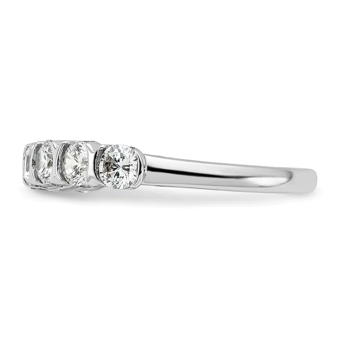 Goldia Rings 101ct CZ Solid Real 14K White Complete 7Stone Wedding Wedding Band Ring