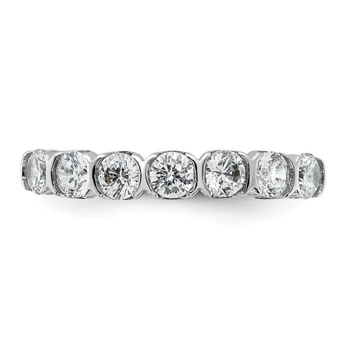 Goldia Rings 101ct CZ Solid Real 14K White Complete 7Stone Wedding Wedding Band Ring