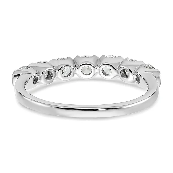 Goldia Rings 101ct CZ Solid Real 14K White Complete 7Stone Wedding Wedding Band Ring
