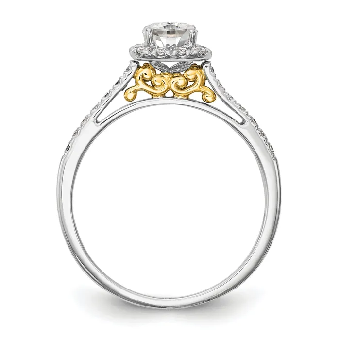 Goldia Rings 125ct CZ Solid Real 14ktt Cushion Halo Engagement Ring