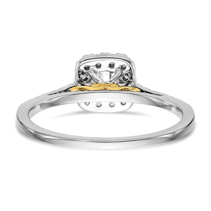 Goldia Rings 125ct CZ Solid Real 14ktt Cushion Halo Engagement Ring