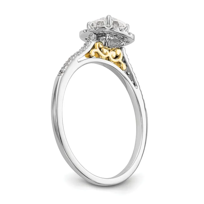 Goldia Rings 125ct CZ Solid Real 14ktt Cushion Halo Engagement Ring