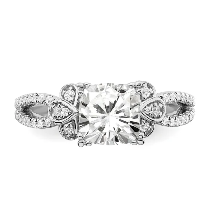 Goldia Rings 150ct CZ Solid Real 14k Polish 1 12ct Cushion Split Shank Engage Dia Ring
