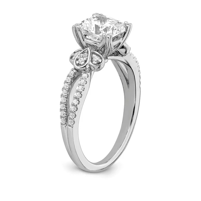 Goldia Rings 150ct CZ Solid Real 14k Polish 1 12ct Cushion Split Shank Engage Dia Ring