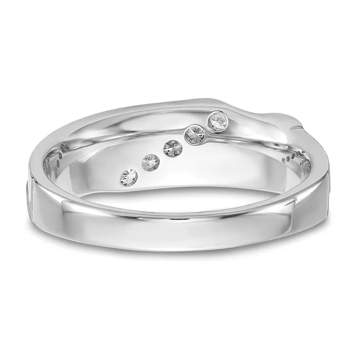 Goldia Rings 10k White Gold 34 Ct Lab Grown Diamond VSSI G Five Stone Mens Ring