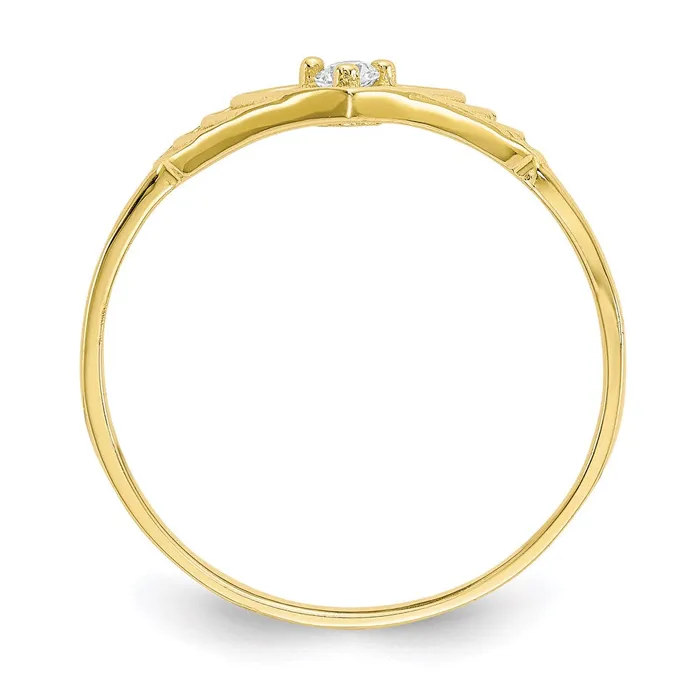 Goldia Rings 10K Yellow Gold CZ Heart Ring