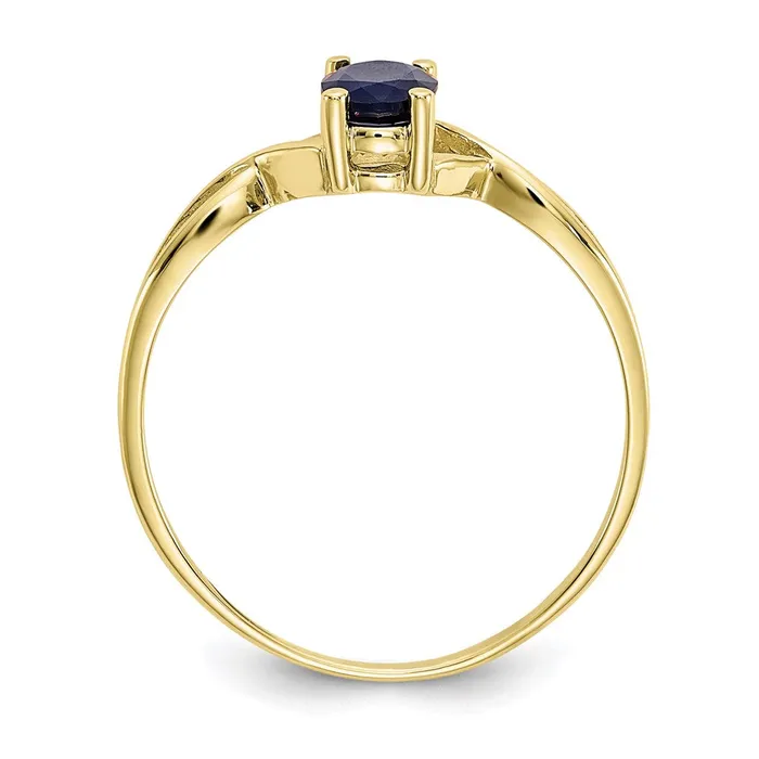 Goldia Rings 10K Yellow Gold Polished Geniune Sapphire Birthstone Ring
